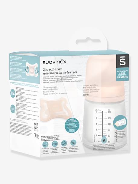 Set biberon Zero.Zero + sucette SUAVINEX rose nude 1 - vertbaudet enfant 