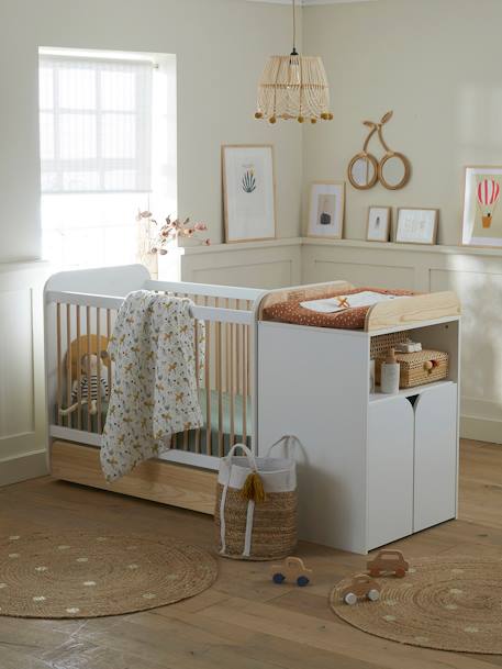 Lit combiné évolutif avec rangements et table à langer LIGNE ECLIPSE BLANC / BOIS 10 - vertbaudet enfant 