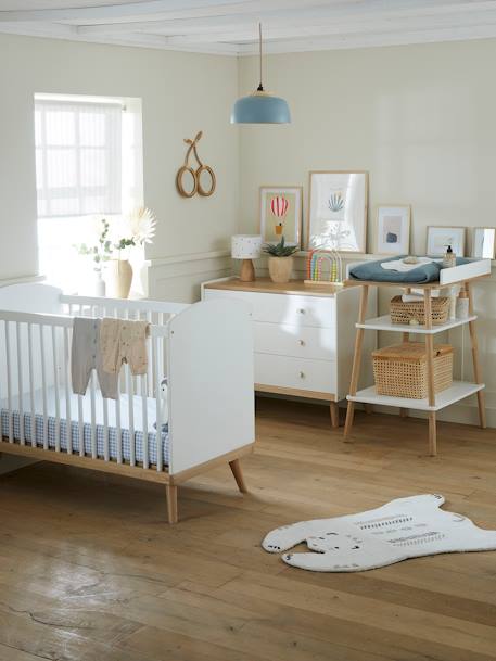 Table à langer LIGNE CONFETTI blanc/bois 6 - vertbaudet enfant 