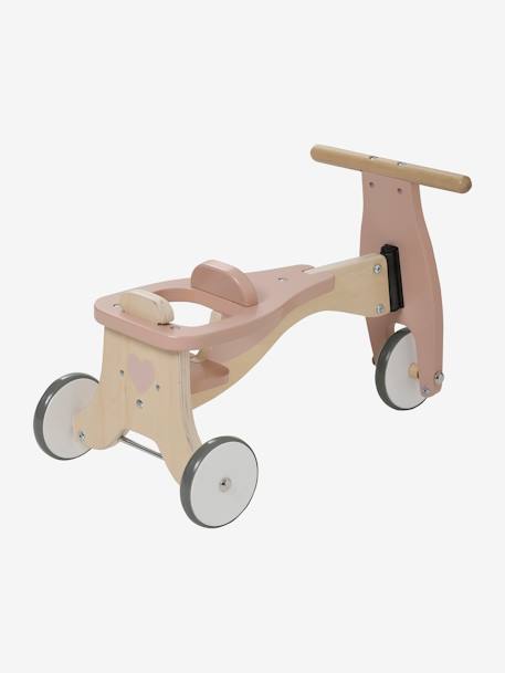 Porteur + siège poupon en bois FSC® BEIGE MOYEN UNI AVEC DECOR 4 - vertbaudet enfant 