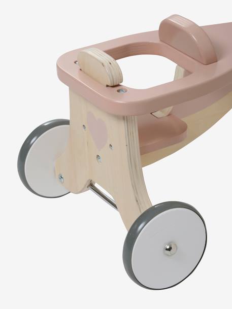 Porteur + siège poupon en bois FSC® BEIGE MOYEN UNI AVEC DECOR 5 - vertbaudet enfant 