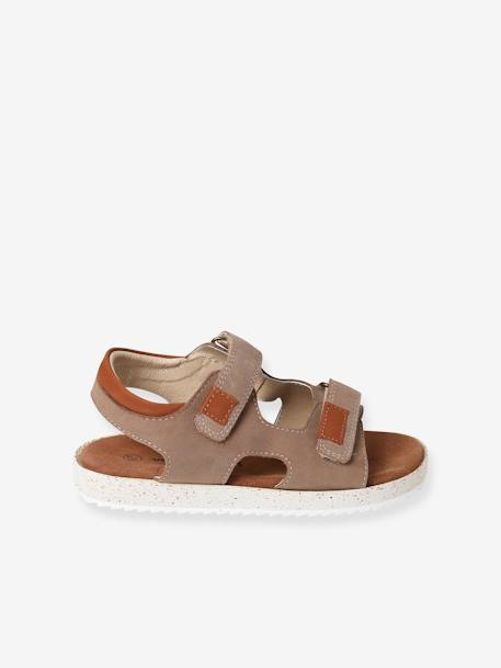 Sandales anatomiques cuir garçon gris camou+marine+taupe 17 - vertbaudet enfant 