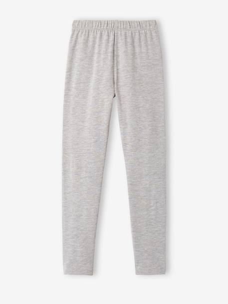 Lot de 2 leggings Basics unis fille gris chiné+noir+lot gris anthracite + bleu mar 9 - vertbaudet enfant 