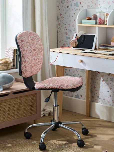 Chaise de bureau à roulettes imprimé fleuri 6 - vertbaudet enfant 