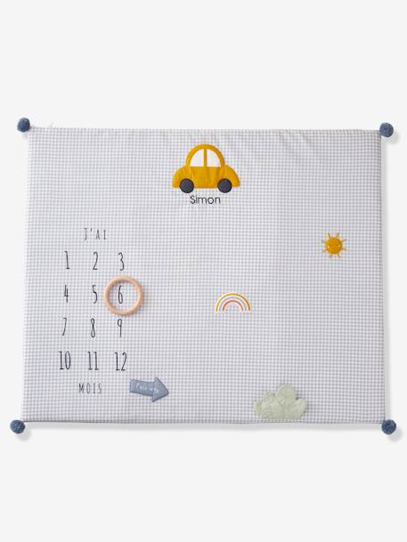 Tapis photo bébé personnalisable en gaze de coton EN VOITURE SIMON ! bleu 5 - vertbaudet enfant 