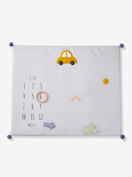 Tapis photo bébé personnalisable en gaze de coton EN VOITURE SIMON ! bleu 6 - vertbaudet enfant 