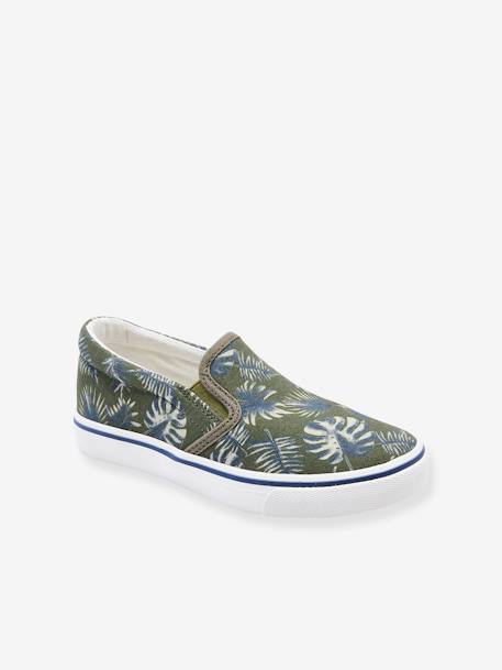 Baskets slip-on garçon kaki imprimé tropical 2 - vertbaudet enfant 