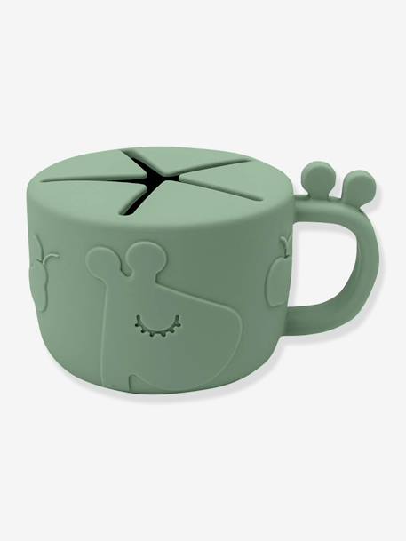 Tasse à goûter DONE BY DEER Peekaboo Raffi en silicone vert 2 - vertbaudet enfant 