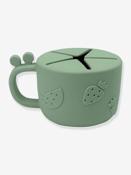 Tasse à goûter DONE BY DEER Peekaboo Raffi en silicone vert 1 - vertbaudet enfant 