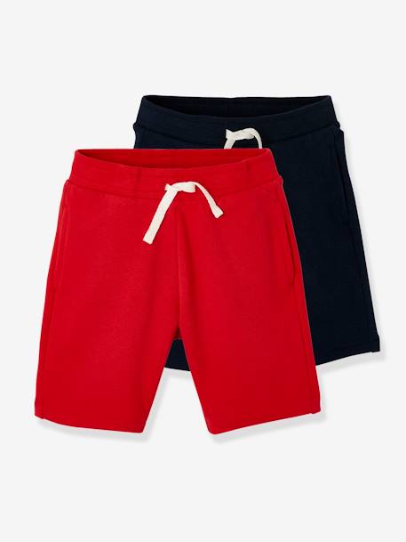 Garçon-Vêtements de sport-Lot de 2 bermudas Basics garçon en molleton