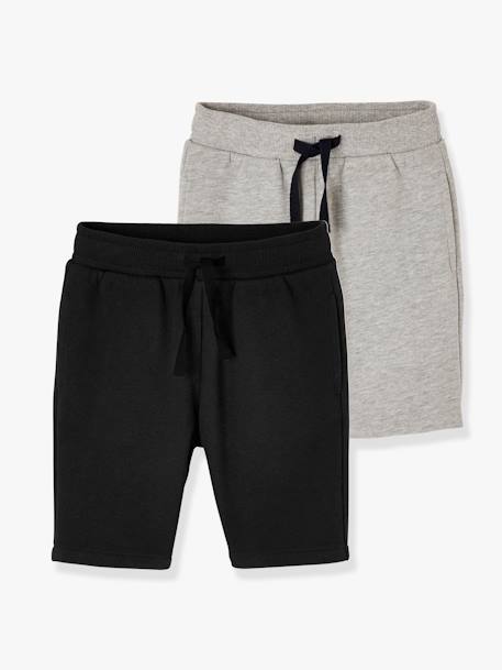 Garçon-Vêtements de sport-Lot de 2 bermudas Basics garçon en molleton