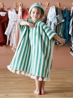 Linge de maison et décoration-Poncho de bain enfant à rayures personnalisable