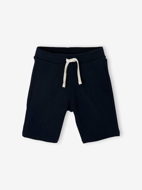 Lot de 2 bermudas Basics garçon en molleton lot encre+lot noir+lot rouge+vert sauge 18 - vertbaudet enfant 