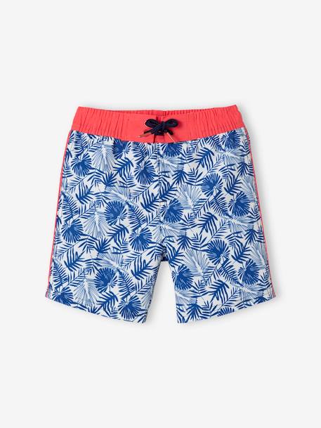 Short de bain imprimé feuille garçon blue imprimé 1 - vertbaudet enfant 