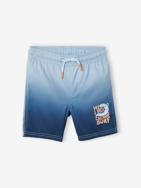 Short de bain dip-dye garçon bleu jean imprimé 4 - vertbaudet enfant 