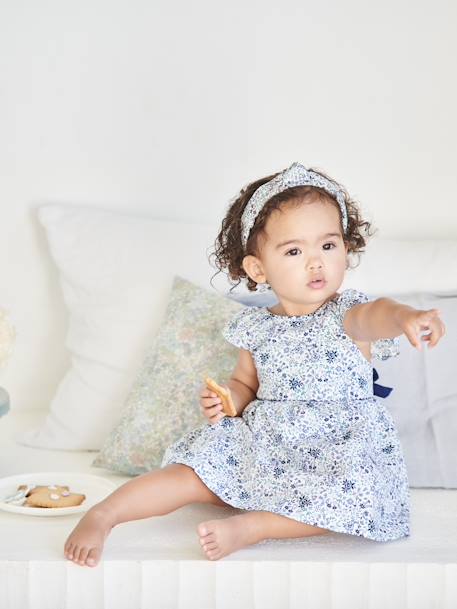 Robe fleurie bébé de cérémonie blanc imprimé 2 - vertbaudet enfant 