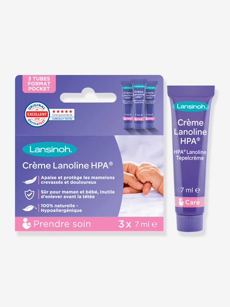 Crème d’allaitement HPA Lanoline LANSINOH, 3 tubes de 7 ml blanc 3 - vertbaudet enfant 