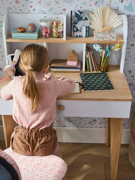 Bureau enfant SCANDI Blanc/bois 6 - vertbaudet enfant 