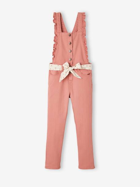 Salopette volantée fille ceinture imprimée cerises bois de rose 3 - vertbaudet enfant 