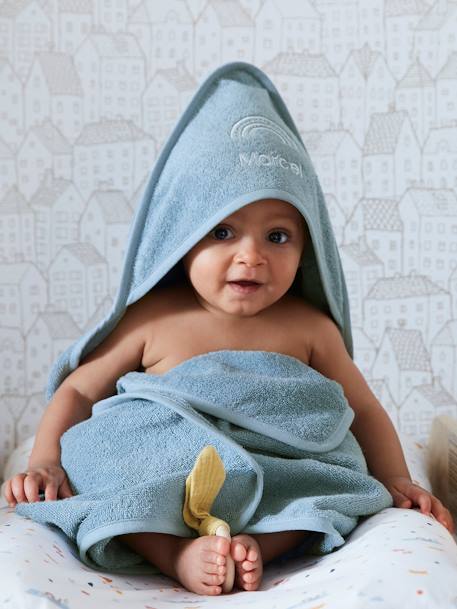 Cape de bain personnalisable + gant de toilette blanc+bleu moyen+framboise+marine+ocre+rose poudré+vert bleuté+vert céladon 7 - vertbaudet enfant 