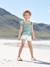 Short effet 'tie & dye' fille blanc / turquoise 1 - vertbaudet enfant 