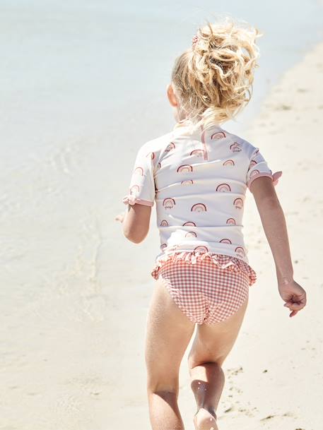 Maillot de bain 2 pièces imprimé vichy fille corail 8 - vertbaudet enfant 