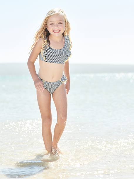 Maillot de bain 2 pièces rayé fille marine rayé 1 - vertbaudet enfant 