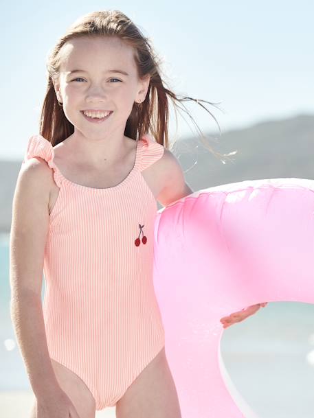 Maillot de bain 1 pièce fille 'playa' corail 1 - vertbaudet enfant 