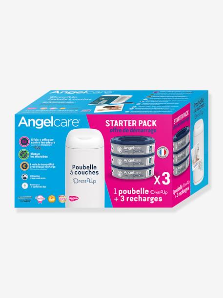 Starter pack poubelle à couches + 3 recharges Dress Up ANGELCARE blanc 2 - vertbaudet enfant 