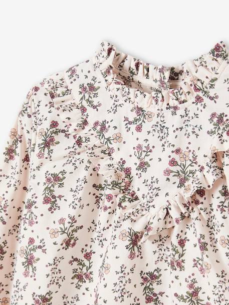 Blouse victorienne motifs fleurs fille marine+rose imprimé 6 - vertbaudet enfant 