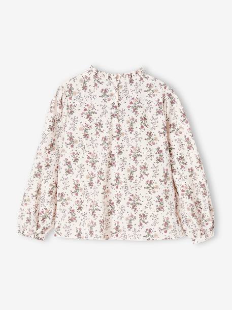 Blouse victorienne motifs fleurs fille marine+rose imprimé 5 - vertbaudet enfant 