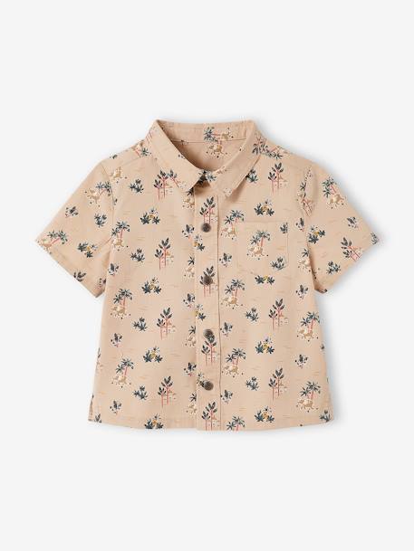 Ensemble chemise et short bébé taupe clair imprimé 3 - vertbaudet enfant 