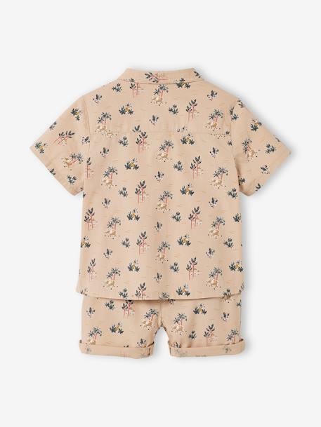 Ensemble chemise et short bébé taupe clair imprimé 4 - vertbaudet enfant 