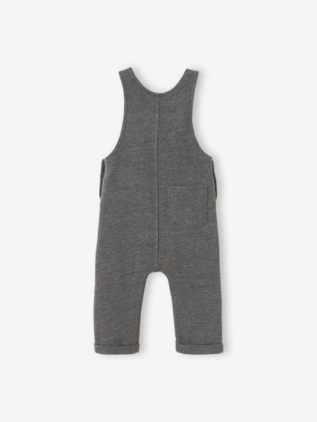 Salopette en molleton bébé gris foncé chiné+marine+vert 2 - vertbaudet enfant 