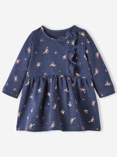 Robe en molleton flammé bébé marine imprimé 2 - vertbaudet enfant 