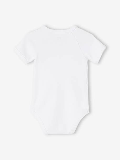 Lot de 3 bodies Bio Collection manches courtes ouverture naissance BASICS lot blanc 3 - vertbaudet enfant 