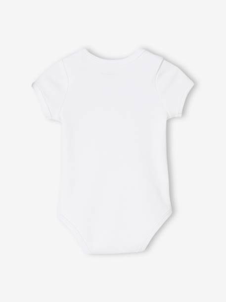 Lot de 5 bodies en interlock bébé manches courtes ouverture US BASICS lot blanc 3 - vertbaudet enfant 