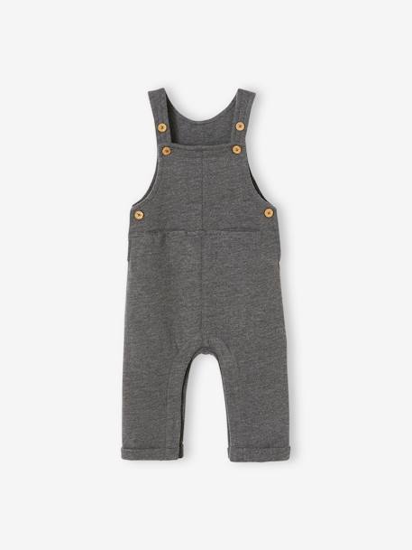 Salopette en molleton bébé gris foncé chiné+marine+vert 1 - vertbaudet enfant 