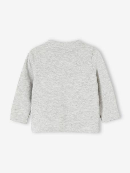 T-shirt fantaisie bébé garçon gris chiné+vanille 3 - vertbaudet enfant 