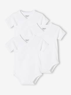 -Lot de 3 bodies Bio Collection manches courtes ouverture naissance BASICS