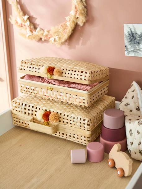 Lot de 2 valisettes en bambou beige 5 - vertbaudet enfant 