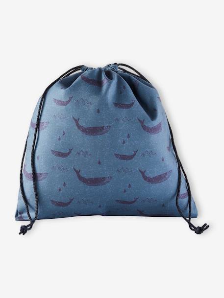 Sac à goûter 'capitaine' motifs baleines garçon bleu ardoise foncé imprimé 5 - vertbaudet enfant 