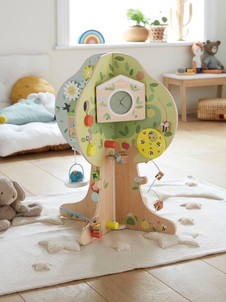 Arbre d'activités en bois FSC® multicolore+vert 1 - vertbaudet enfant 