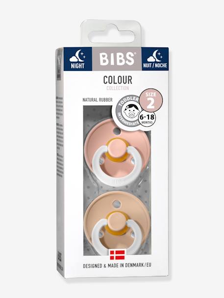 Lot de 2 sucettes-tétines BIBS Colour ou Colour Night, taille 2 de 6 à 18 mois Blush & Vanilla+Blush Night / Vanilla Night+Deep space & Petrol blue+Vert sauge night / Gris nuage+Woodchuck & blush 3 - vertbaudet enfant 