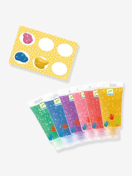 6 Tubes de Peinture à doigts paillettes - DJECO jaune 3 - vertbaudet enfant 