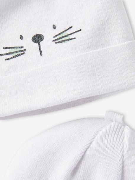 Lot de 2 bonnets bébé en coton blanc 2 - vertbaudet enfant 