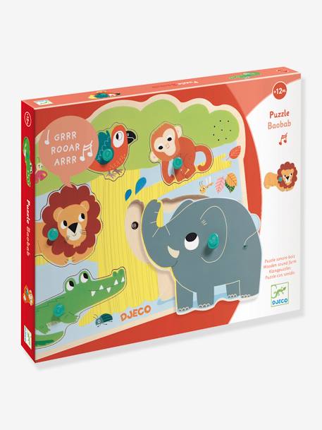 Puzzle Sonore Baobab - DJECO jaune 1 - vertbaudet enfant 