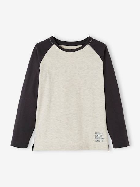 T-shirt sport manches raglan garçon BEIGE CHINE 1 - vertbaudet enfant 