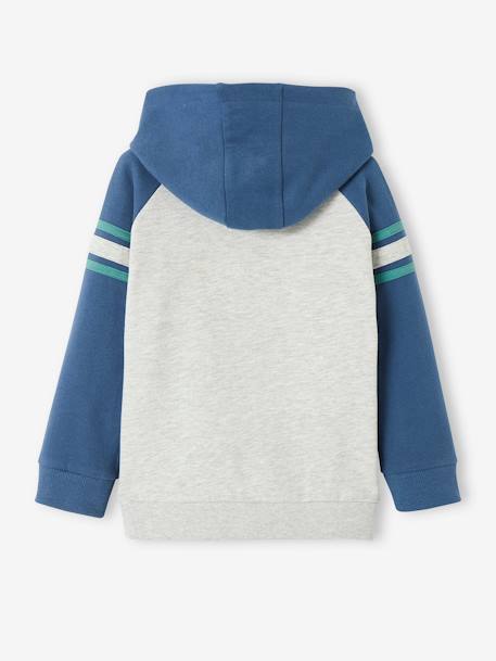 Sweat à capuche motif graphique garçon manches raglan BLEU MOYEN 2 - vertbaudet enfant 