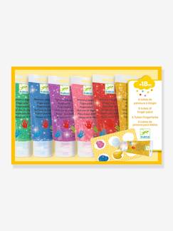 -6 Tubes de Peinture à doigts paillettes - DJECO